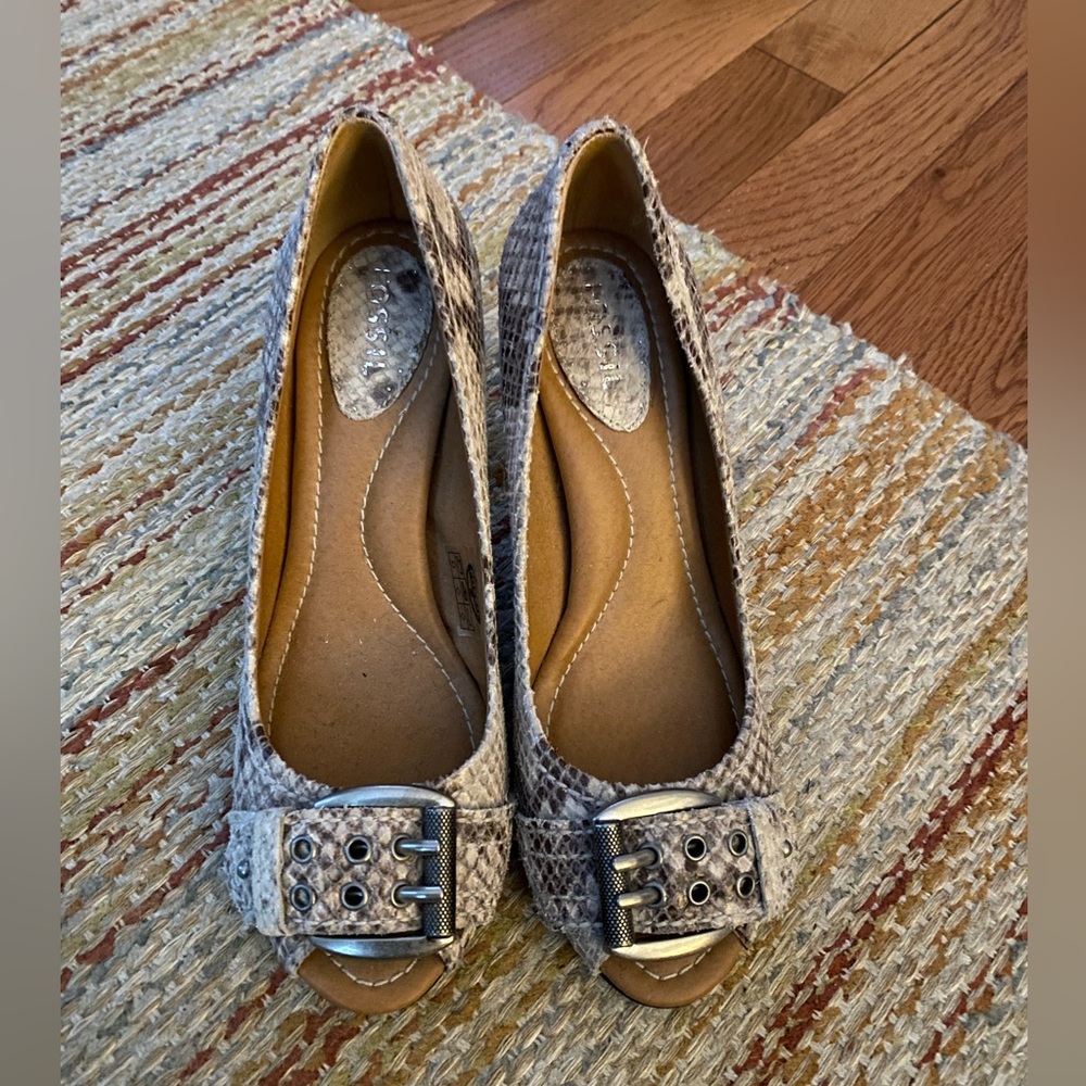 Fossil Snakeskin Heels